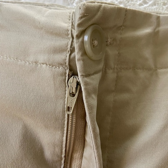 GAP Stretch Maxi Skirt Tan Back Slit Pockets Belt Loops Size 8 - Picture 5 of 10